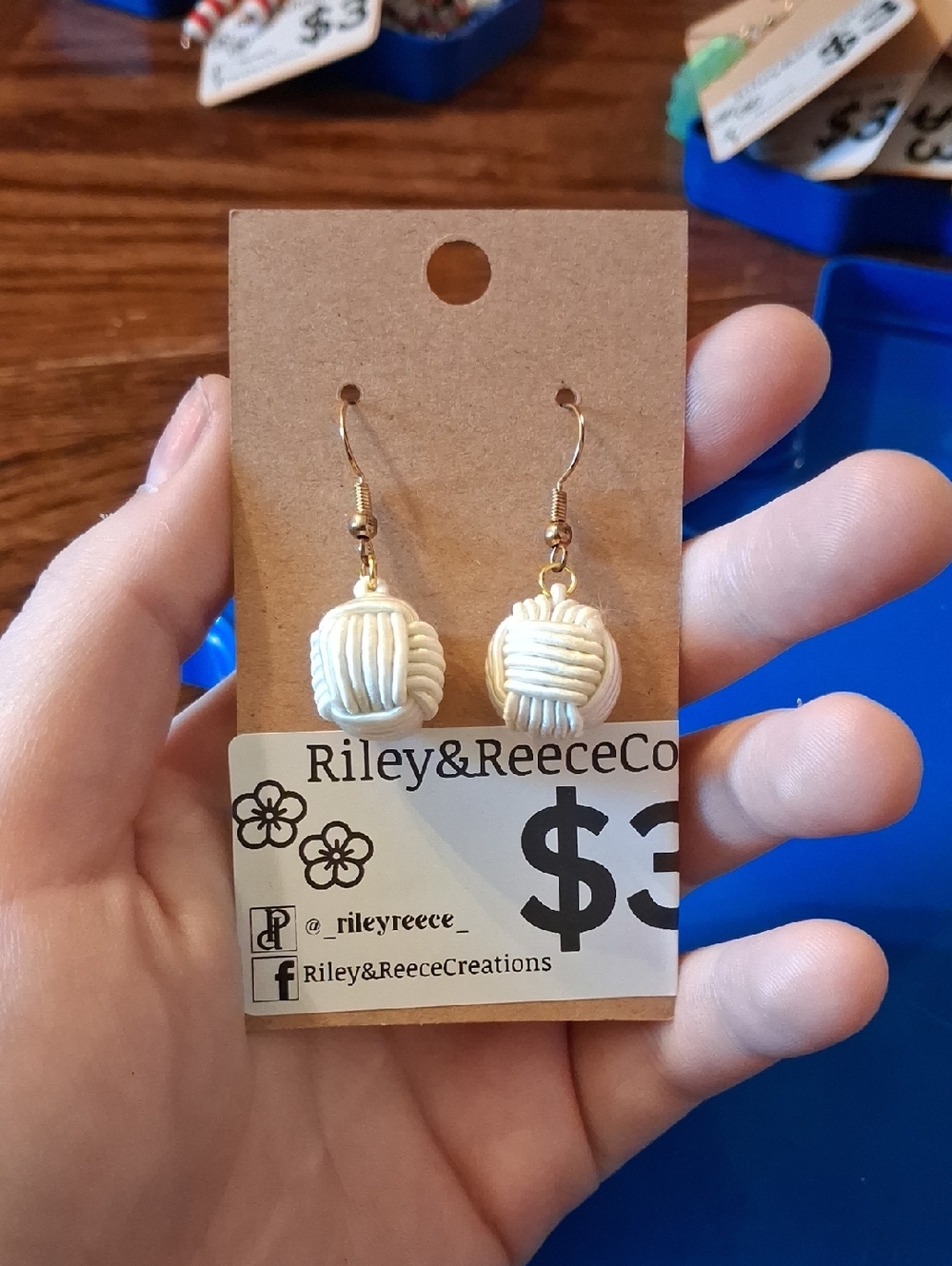 Yarn Ball Earrings!!
